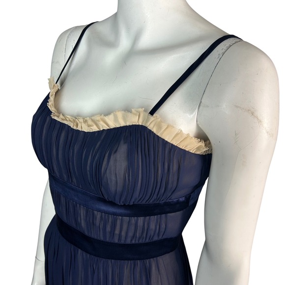 BCBG Dresses & Skirts - 90s Regency Balletcore Silk Slip Dress Size 2 BCBG Blue Chiffon Dainty Cocktail